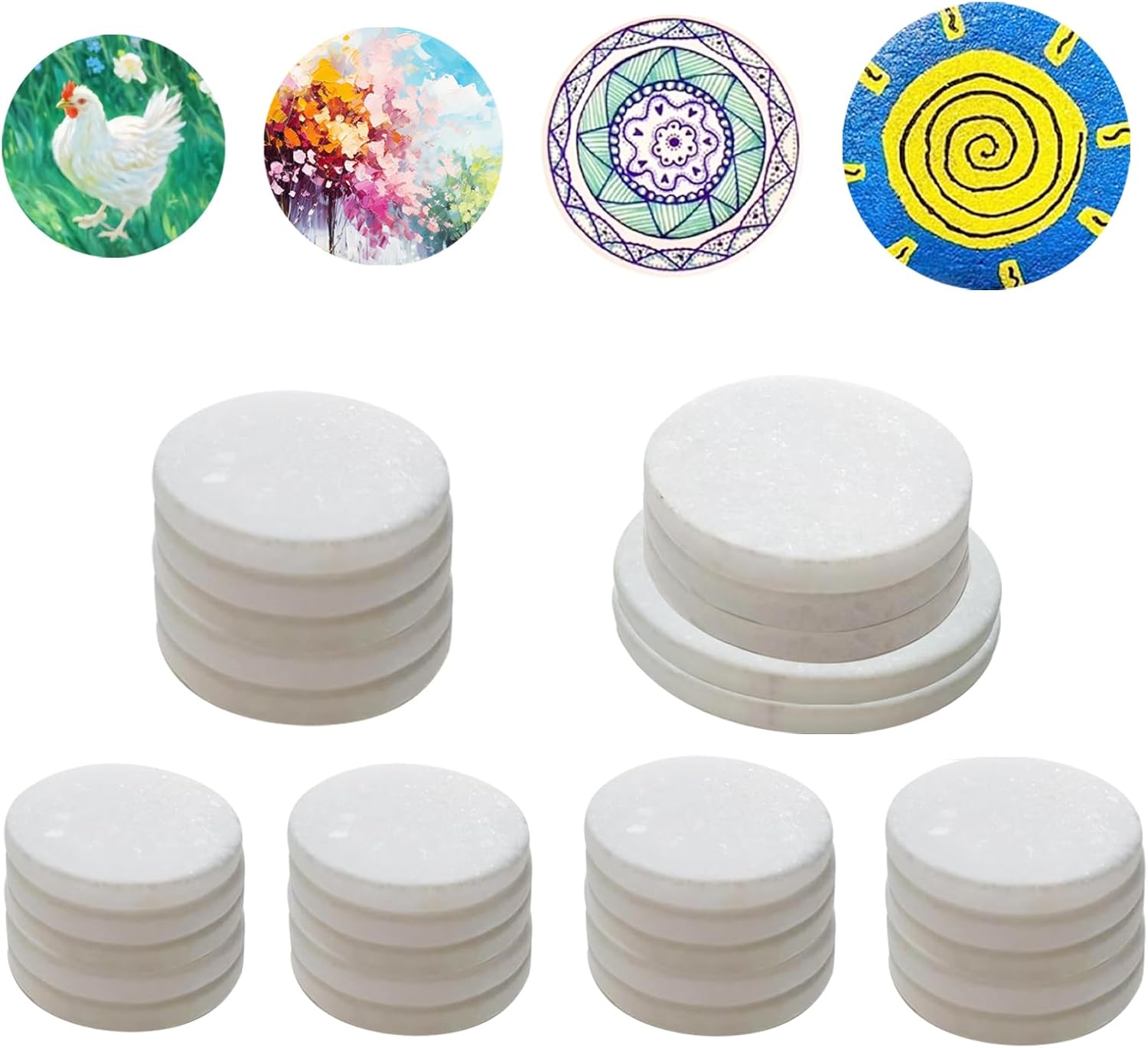 30 pcs Stone Painting, Flat Round Stones for Stone Painting, Selected Round Smooth Stones, DIY Painting, Flat Painting, Gray Round Stones