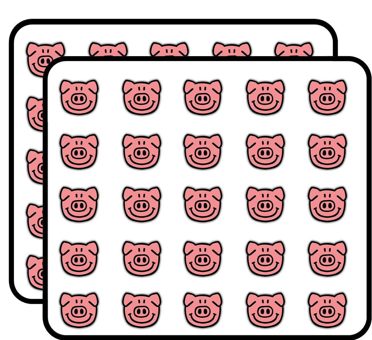 Funny Pig Face Sketch Art Decorative Scrapbooking Sticker Waterproof Vinyl Stickers for Water Bottle, Laptop & Phone Case – 50 Pack