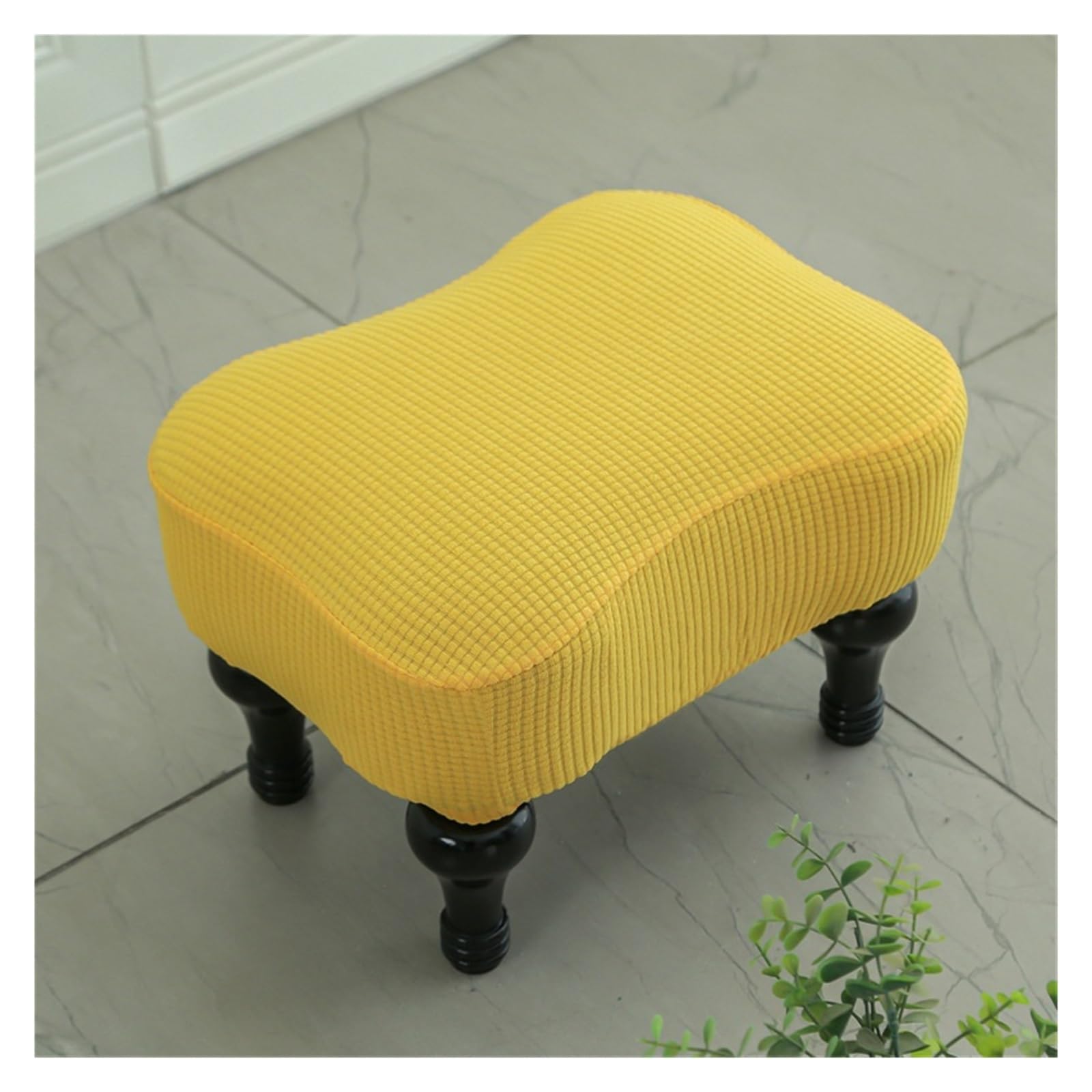 Zzdzw Yellow Stool Covers Rectangle, Stretch Rectangle Small Stool Covers Jacquard Vanity Stool Cover Washable Counter Stool Covers Saddle Seat Cover With Elastic Band For Wooden Metal Bench ( Color : )