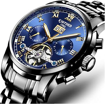 Automatic Men Watches Mechanical Luxury Self Winding Wrist Watch Multi Calendar Stainless Steel Waterproof Wrist Watches for Men