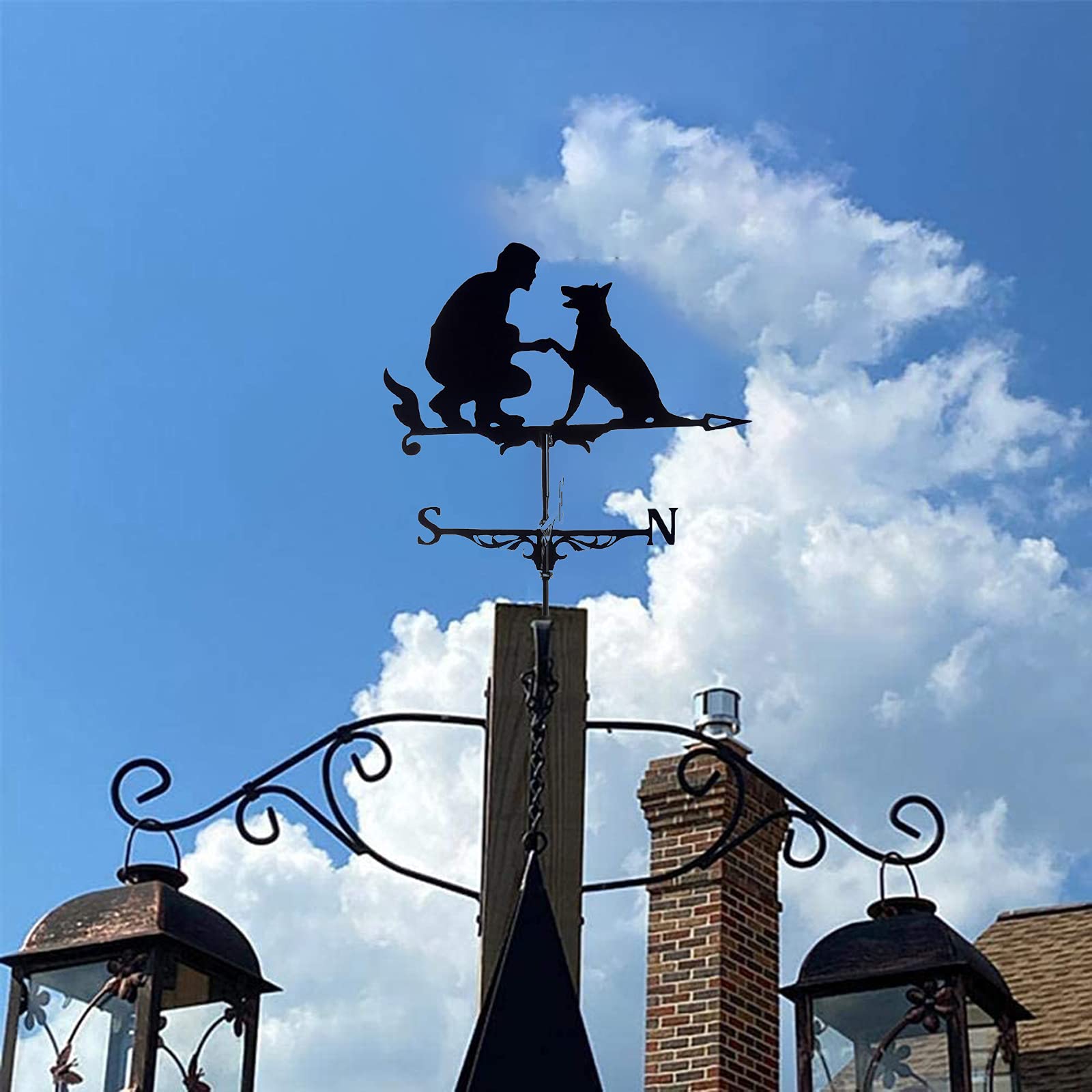 YDHNB Banderuola Segnavento in Acciaio Inossidabile Indicatore di Direzione del Vento Segna Vento Weathervane Acciaio Inossidabile per Tetto da Giardino Ornamento,Style 1