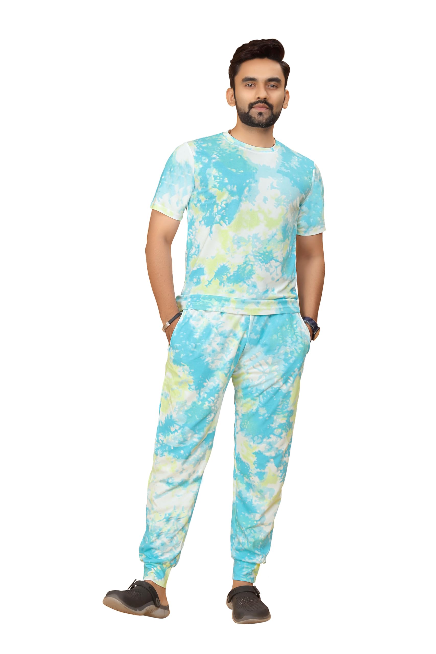 Krishna Apparels Mens Night Suit Set Printed & Mens Cord Sets/Men Top & Pyjama Set Multicolor Printed/Track Suit Set for Men | Slim Fit Perfect for Jogging and Lounging-picture-39