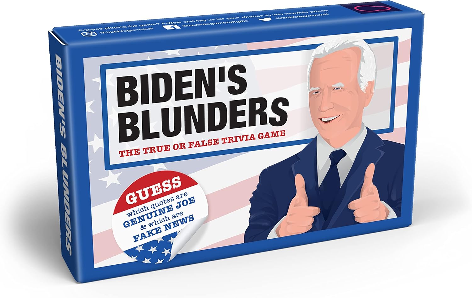Bubblegum Stuff Trump News Game - Guess The Fake News Trump Quote Comedy Card Game - Suitable for Family, Kids, Teenagers & Adults
