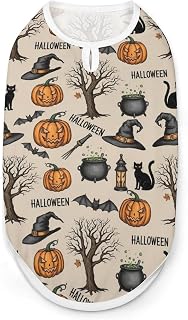Comfortable and Breathable Dog Shirt Halloween Black Cat Bat Pumpkin Skull Party Pet Dog Shirt Breathable Cool Clothes Puppy Cat Summer Clothes