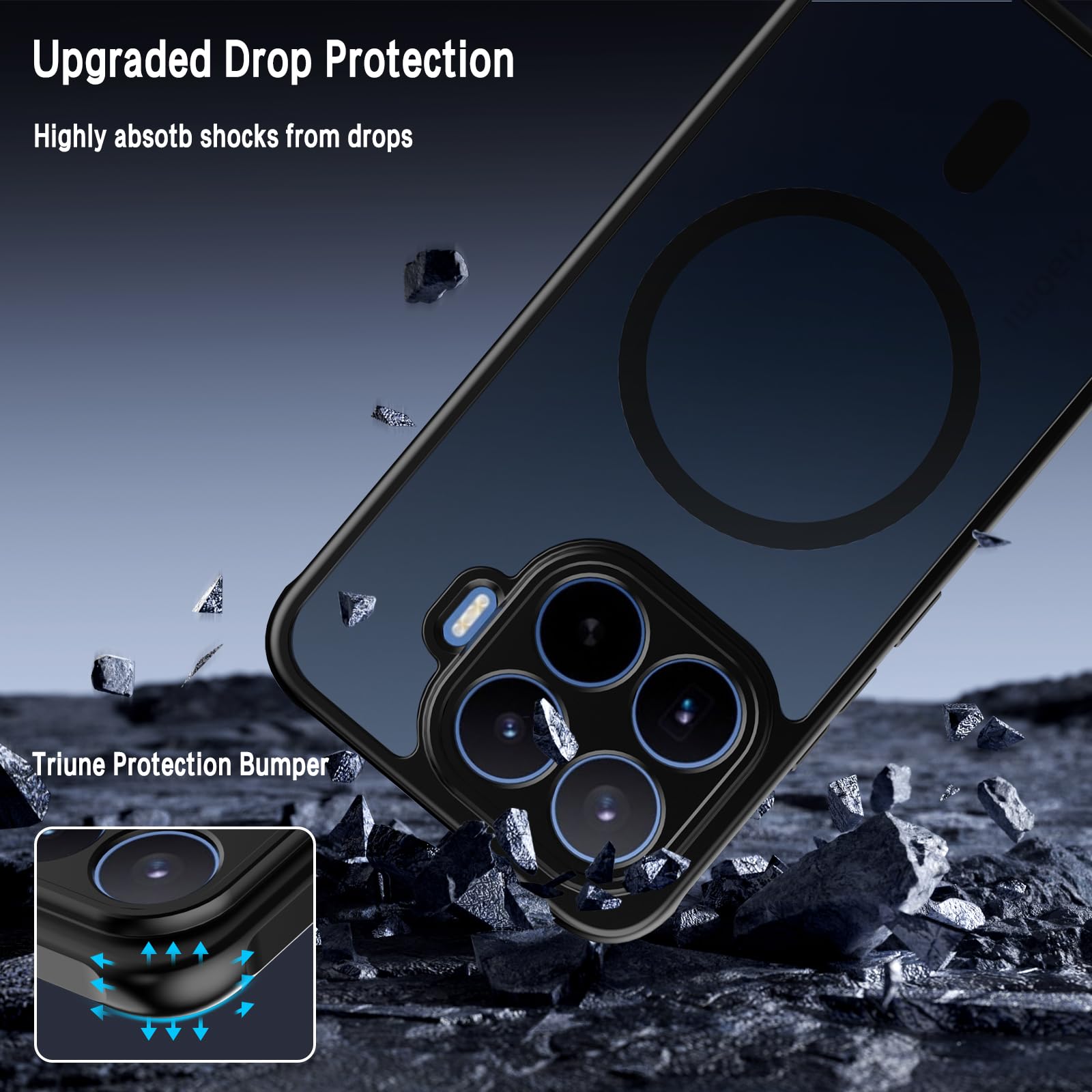 Magnetyczne etui do Xiaomi 17T Pro 5G, kompatybilne z Magsafe z 2 szkłem hartowanym, półprzezroczyste matowe etui odporne na zarysowania cienkie etui ochronne do Xiaomi Mi 17 T Pro, czarne
