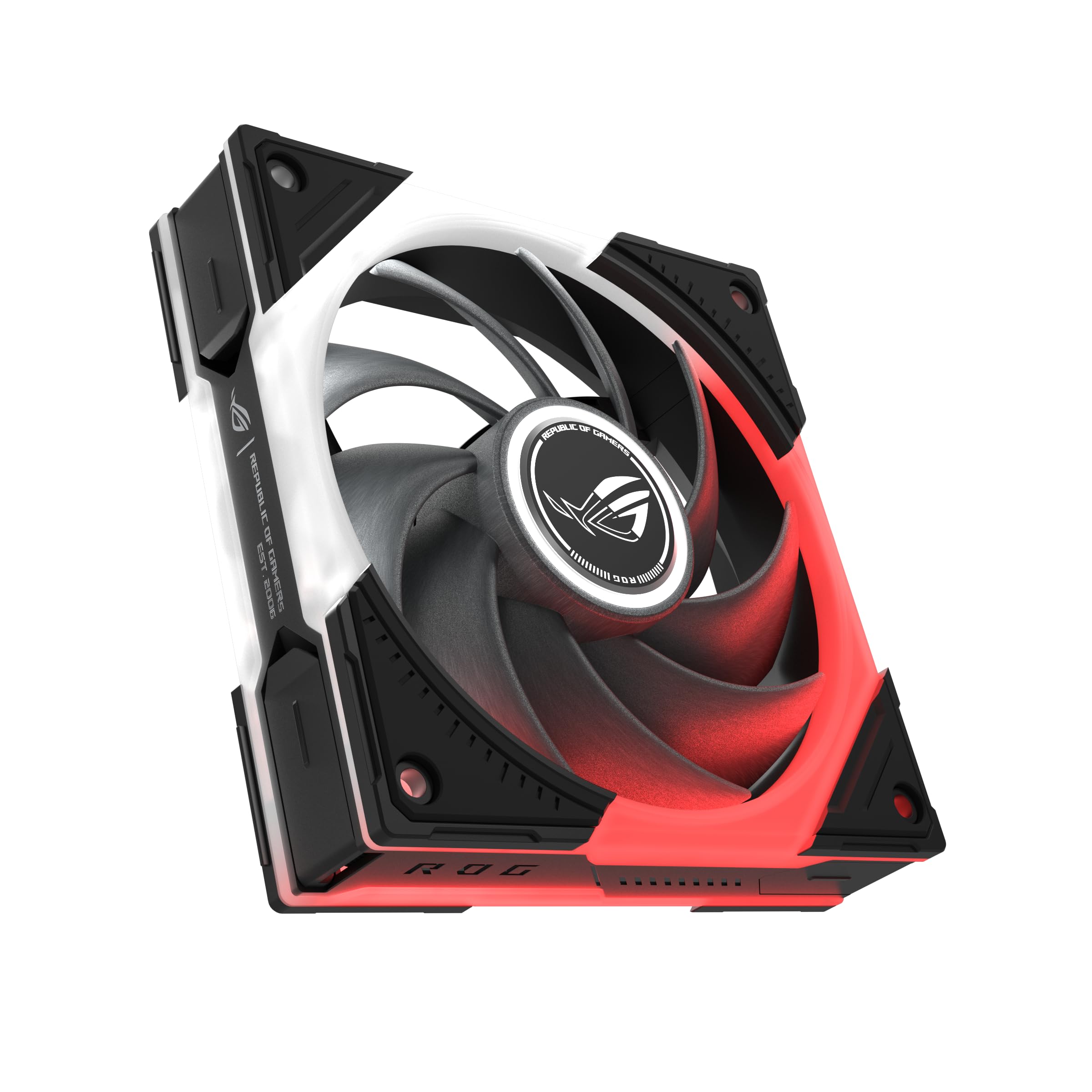 ASUS ROG Eurux GR120 ARGB PWM Lot de 3 ventilateurs PWM de 120 mm, 2600 tr/min, chaîne en marguerite brevetée, éclairage personnalisé, moyeu de ventilateur
