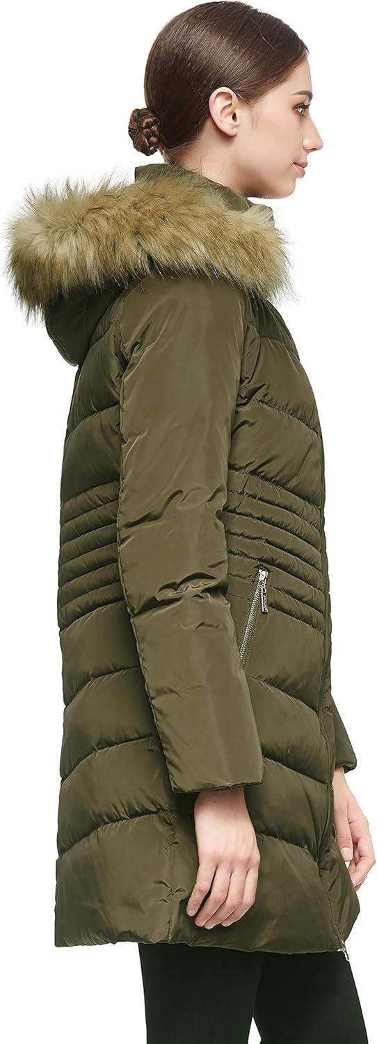 Orolay Women's Down Coat with Removable Faux Fur Hood : Sports & Outdoors
