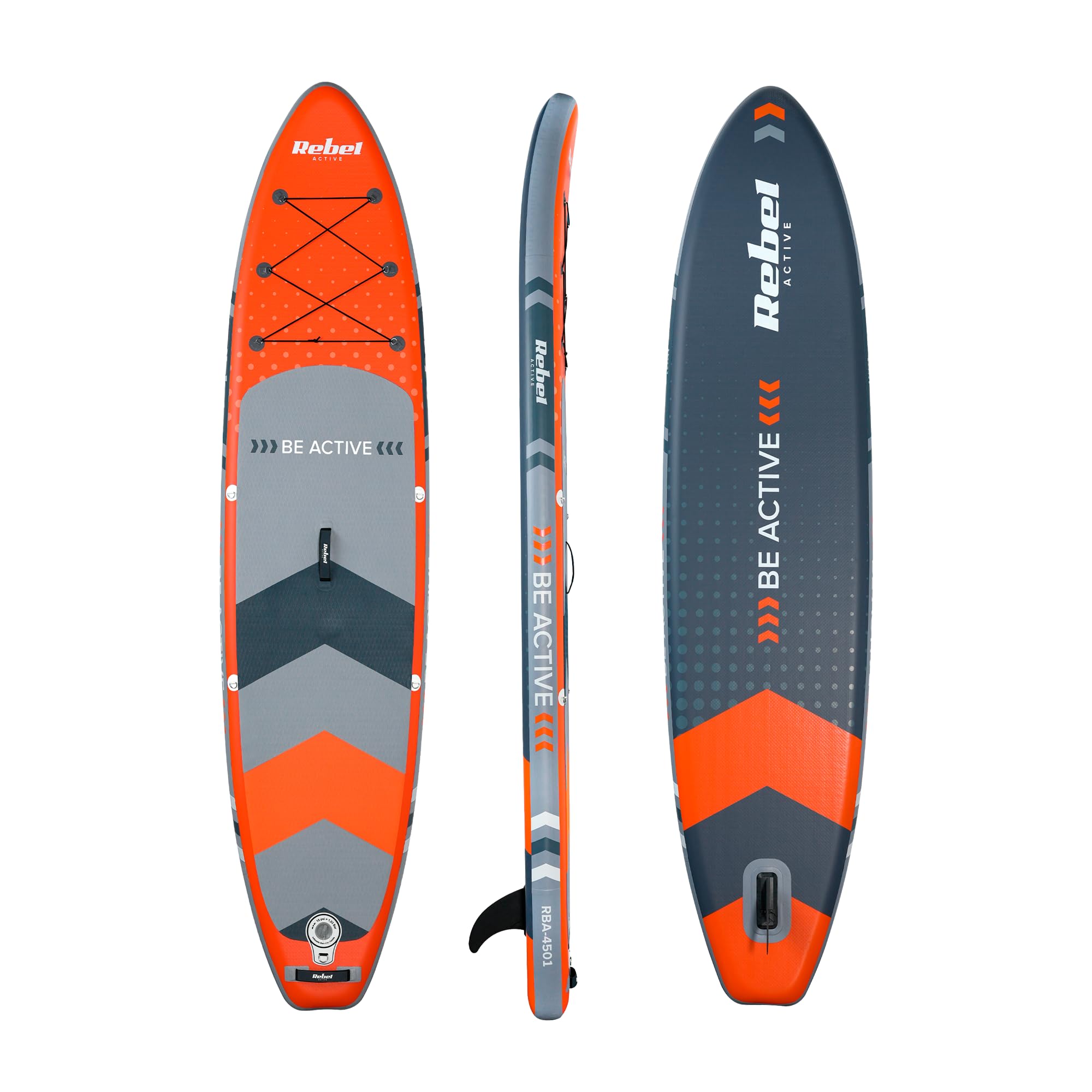 Rebel Electro Tabla de Sup Inflable con Asiento de natación Drop-Stitch 350 cm Kit de Paleta Bomba Mochila RBA-4501-OR