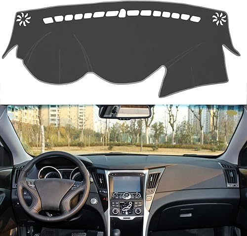 SENSHINE para Hyundai Sonata 2011 2012 2013 2014 Funda para salpicadero, cubierta para consola central, tapete para salpicadero, alfombra, protector