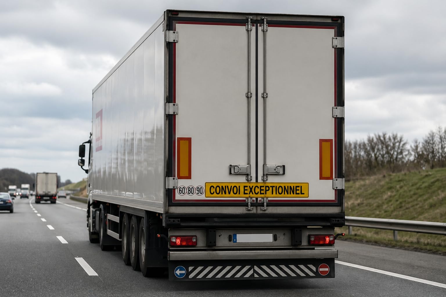 Panel de convoy excepcional camión – magnético o adhesivo – reflectante de alta visibilidad – Señalización de transporte por carretera reguladora – 110 x 40 o 190 x 25 cm (110 x 40 cm, magnetiue)