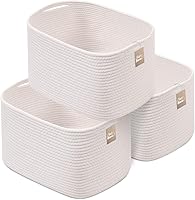 Vista 11 de CHAT BLANC Cestas de cuerda de algodón para organizar Cestas de almacenamiento para estantes Cesta de cuerda para almacenamiento, cestas
