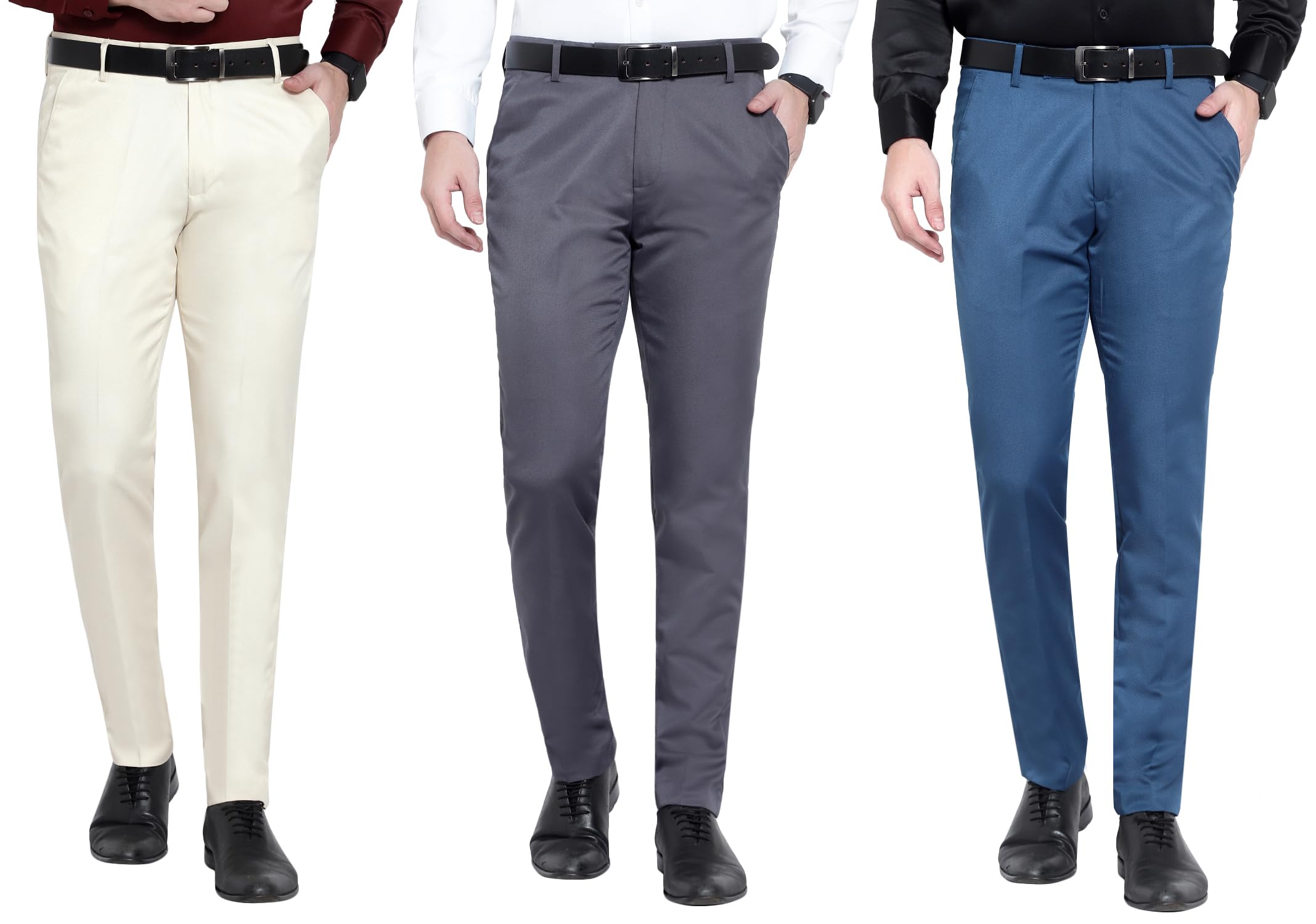 Solid Formal Pants for Men Office Wear (Plain) - Premium Regular Fit Formal Trouser for Men, Boys, Gents-image-37