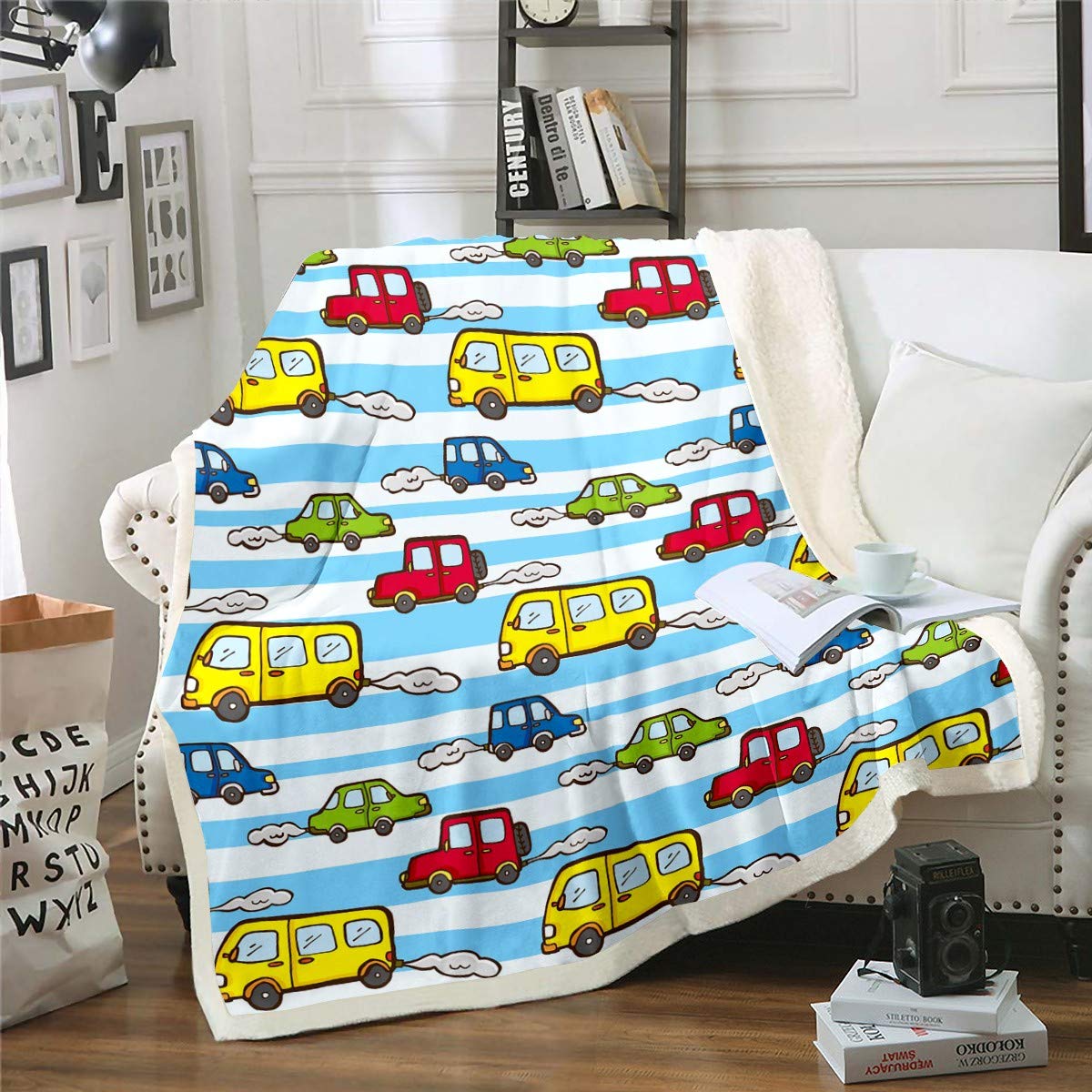 Coperta Per Auto Con Cartoni Animati - Pile Sherpa Country Per Bambini
