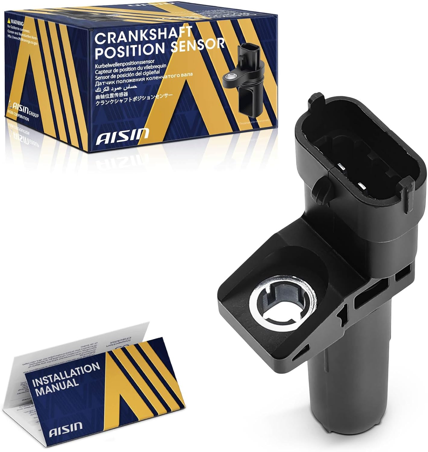 AISIN AFTERMARKET CKSAZ-00420 Crankshaft Position Sensor - Compatible with Mercedes-Benz C250 2010-2015, C300 2013-2015, C350 2012-2015, C43 AMG 2017-2020, C450 AMG 2016, CL550 2011-2012