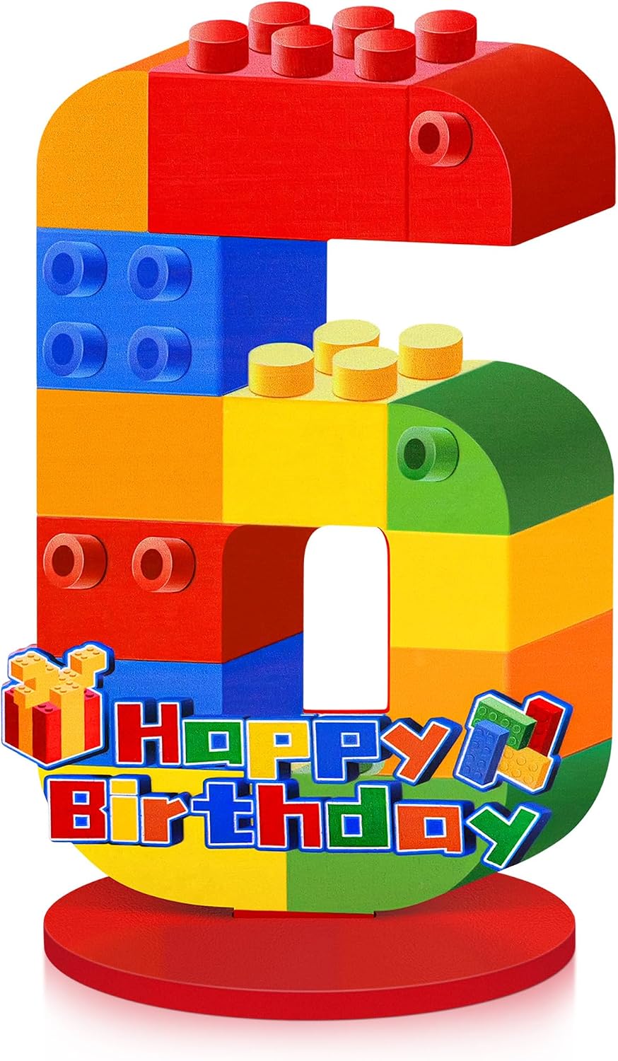 Amazon.com: Building Block Birthday Party Decorations Wooden Birthday ...
