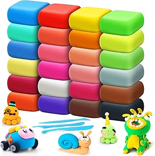 Arcilla seca al aire en 24 colores, arcilla para modelar para niños, arcilla mágica de moldeo de bricolaje, regalo para niños y niñas