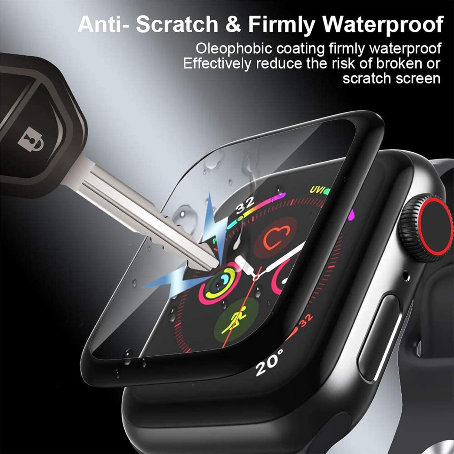 3 Pack Smart Watch Screen Protector for Apple Watch Series 6/SE/5/4 44mm, 3D Full Coverage Bubble Free Anti-Scratch Shatterproof HD Ultra Clear Waterproof Screen Protector Film for Iwatch SE 6/5/4
