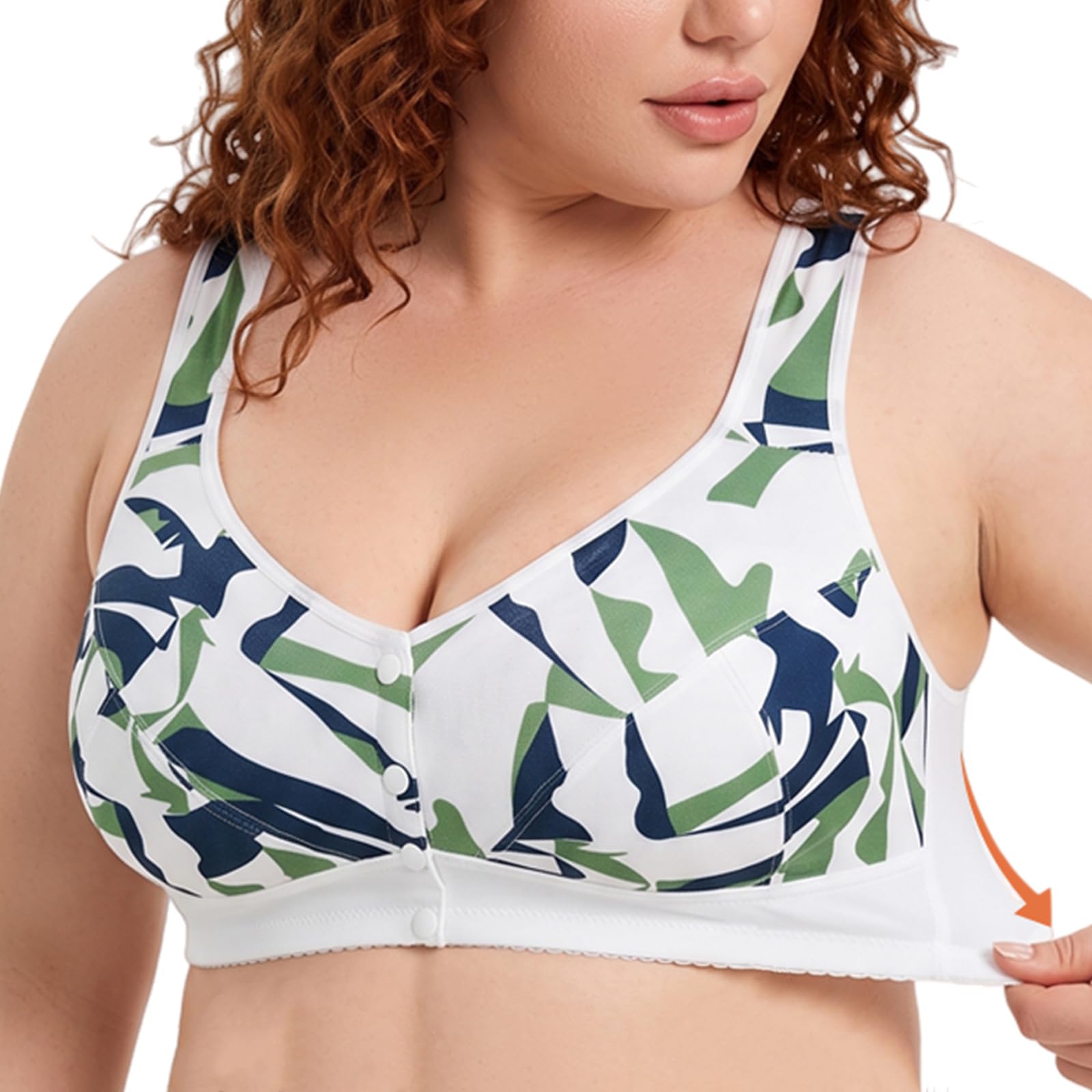 Reggiseno Donna Senza Ferretto Confezione da 4, Apertura Frontale, Comodo Reggiseno Push Up Contenitivo Posturale, Brassiere Top Intimo per Taglie Forti Curvy E Uso Quotidiano