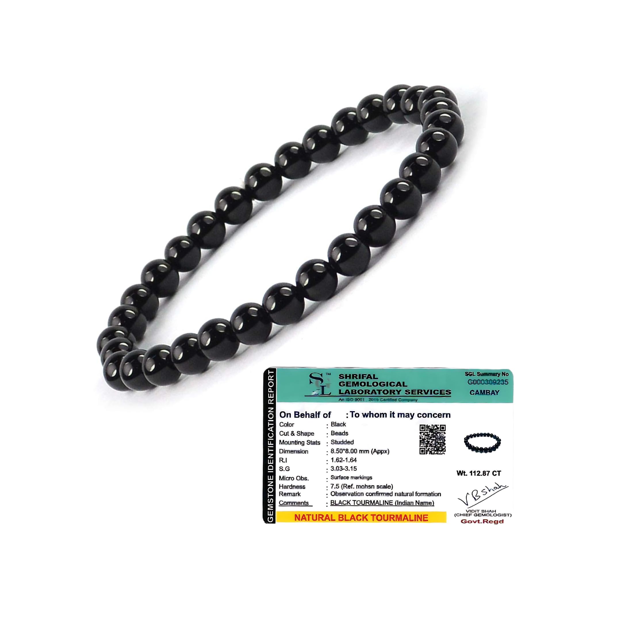 Ikka Jewels Black Tourmaline Bracelet for Men & Women - Protects from Evil Eye & Negativity - Promotes Health & Positivity - Certified 8mm Beads (B0D9PJ9KQH) Amazon Price History, Amazon Price Tracker