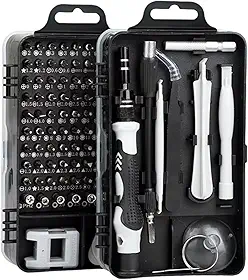 AMOREJA Kit de Ferramentas para Celular 115 Peças - Chaves, Haste Giratória, Ventosa, Alavanca, Pinça, Pino, Magnetizador - Reparo Profissional