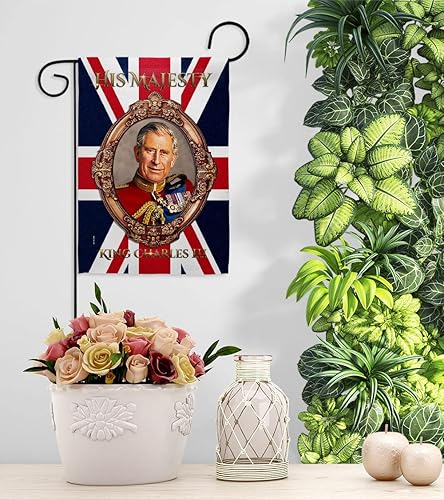 Miniatura 9 de Letrero con texto en inglés «His Majesty King Charles III», decoración de pared, para habitación, patio, porche, jardín, tapiz para interiores y