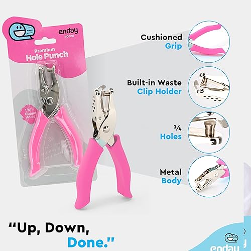 Miniatura 3 de Emraw - Perforadora de papel de un solo agujero para tarjetas de felicitación, álbumes de recortes, perforadora de papel, herramienta de mano,