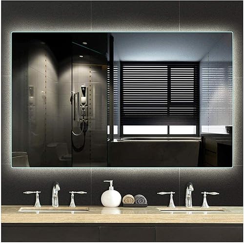 Miniatura 8 de Y&J Espejo de 19.7 x 27.6 in con luz para baño, espejo rectangular sin marco, espejo retroiluminado, 0.197 in de alto, antivaho, 23.6 x 31.5 in,