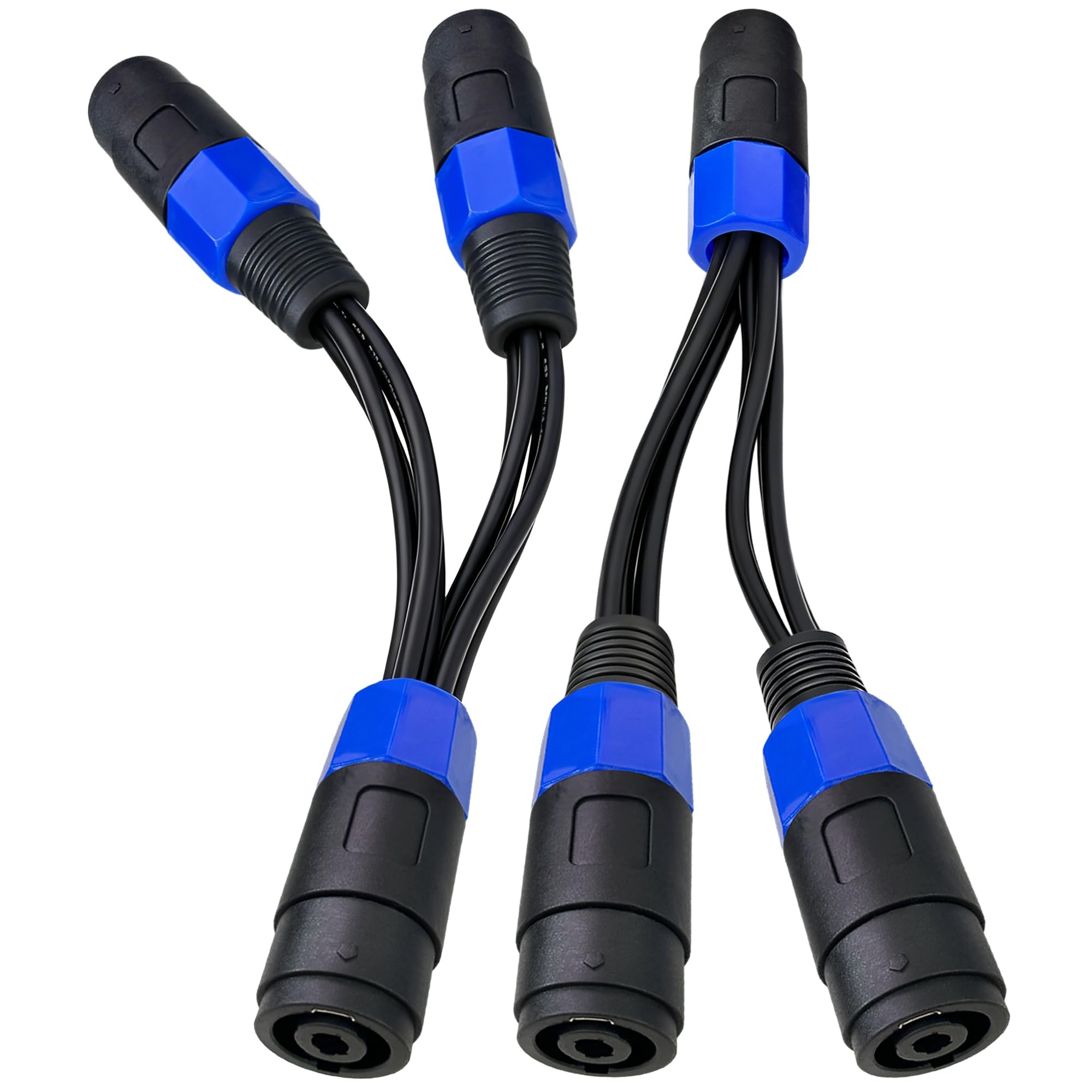 CNCESS Cavo splitter Speakon CESS-204 - Un ingresso NL4MP a due uscite NL4MP, 8 cavi 12AWG, massimo trasferimento del segnale e flessibilità, confezione da 2
