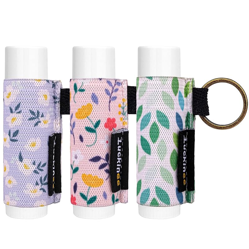 LUCKINEE Suporte para Bálsamo Labial com Chaveiro, Pacote com 3