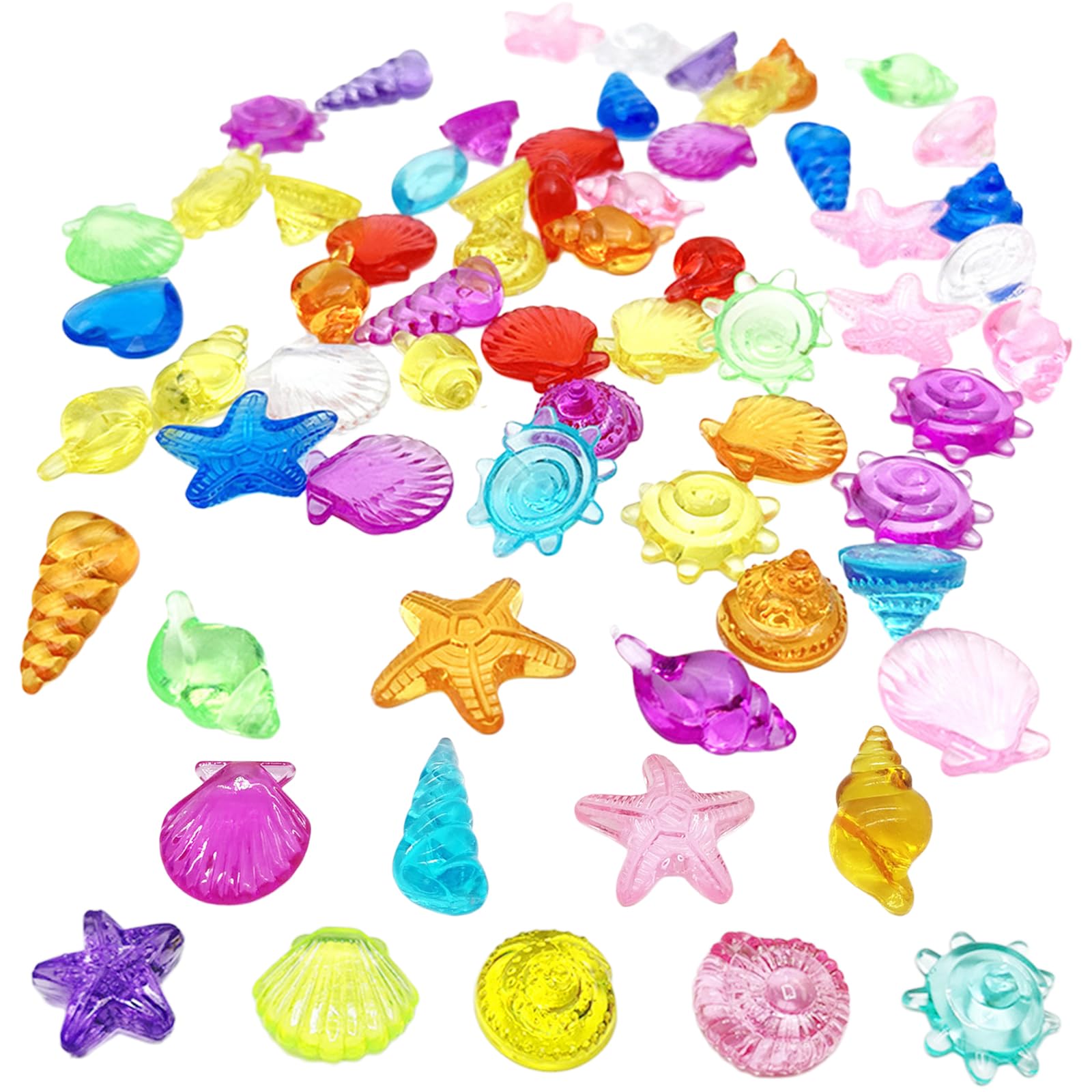 OKMIJN 136pcs Ocean Theme Sinking Diving Gem Pool Toy, Colorful Acrylic Gemstones Sinking Dive Gemstones, Swimming Pool Toys for Boys and Girls, Underwater Toy Summer Fun Swimming Toys