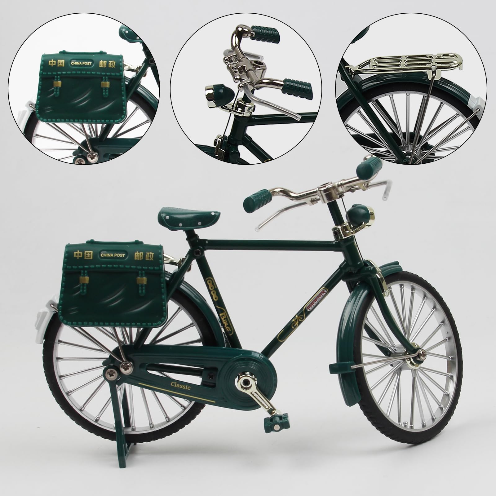 Mini Bicicleta De Juguete 1:10 En Aleación – Modelo Retro Con Pedales Y Ruedas Móviles Para Decoración De Escritorio