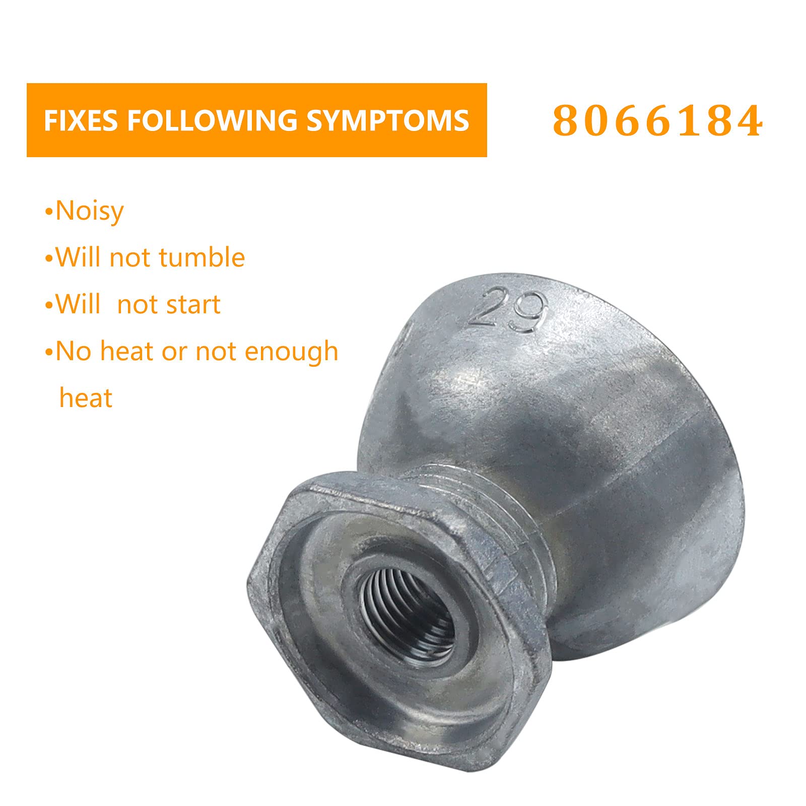 Repuesto Polea Whirlpool 8066184 Polea Para Motor De Secadora Whirlpool, Maytag, Kenmore | Número 8066184 | Reemplaza AP3963432 | Paquete Individual Polea 8066184 Maytag Kenmore