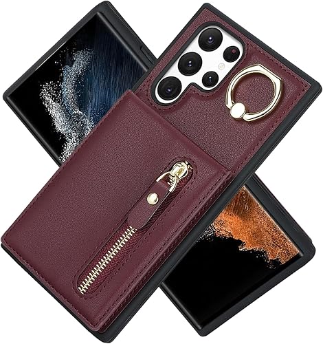 Miniatura 3 de Jaorty Funda para teléfono Samsung Galaxy S22 Ultra con tarjetero, Galaxy S22 Ultra funda para mujer con ranura para tarjeta de identificación de