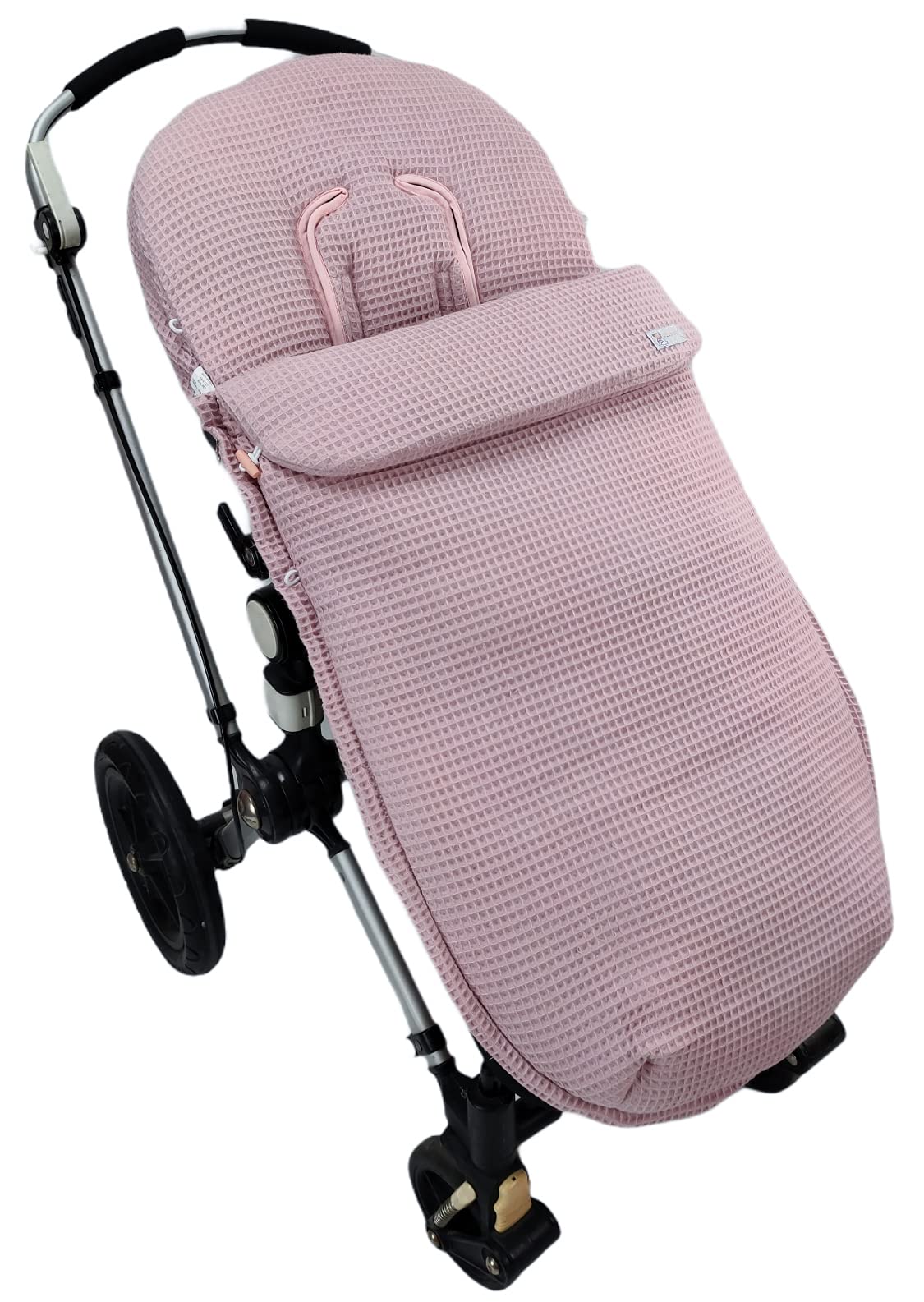 Saco para silla de paseo universal – Vestidura universal para silla de paseo – Waffle – Handmade – Nenel (Rosa Maquillaje)