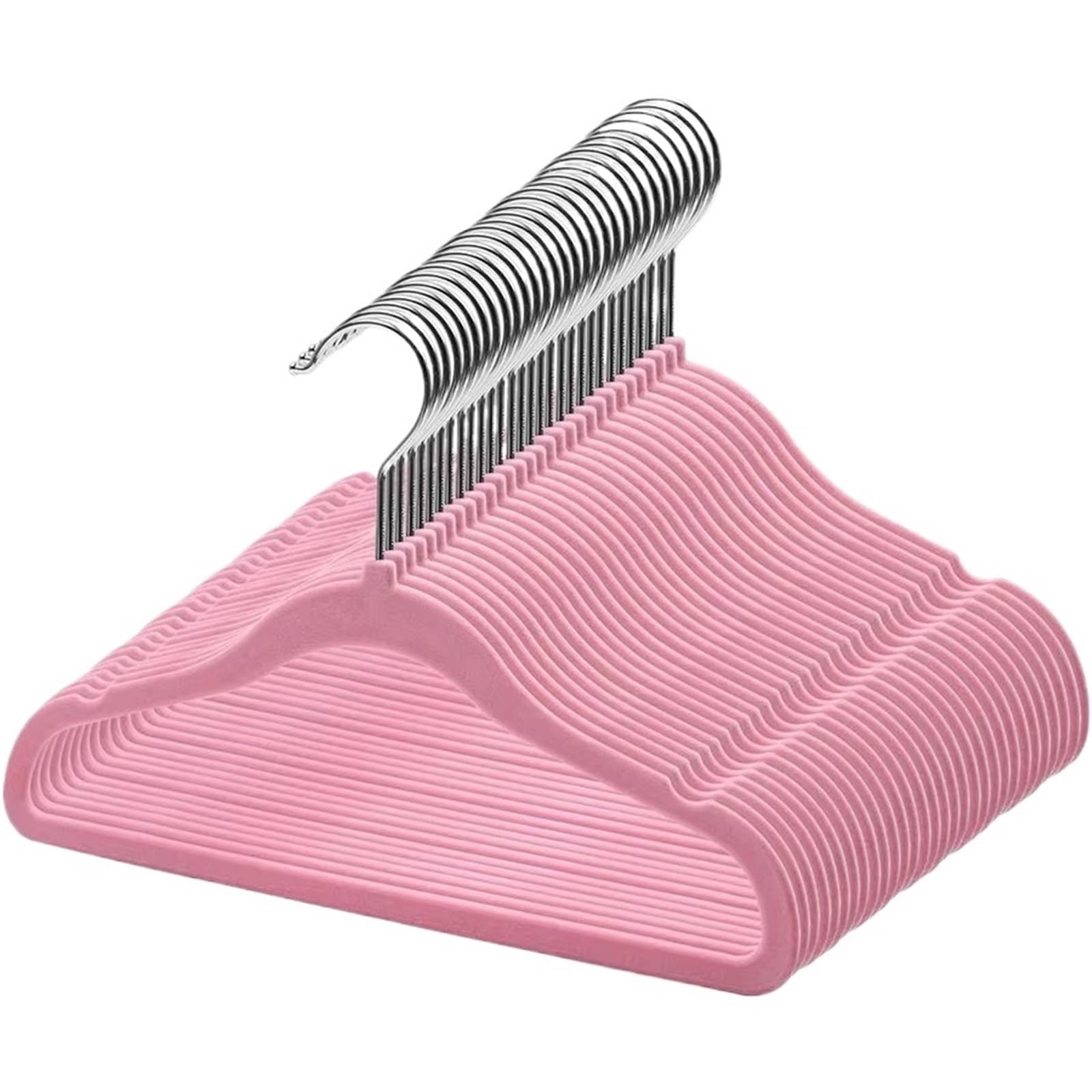 30Pack Velvet Hangers Clothes Non-Slip(Pink)