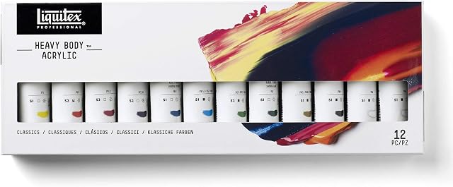 Liquitex Professional Acrylic Heavy Body Set of 12 x 59 ml Classic Colours