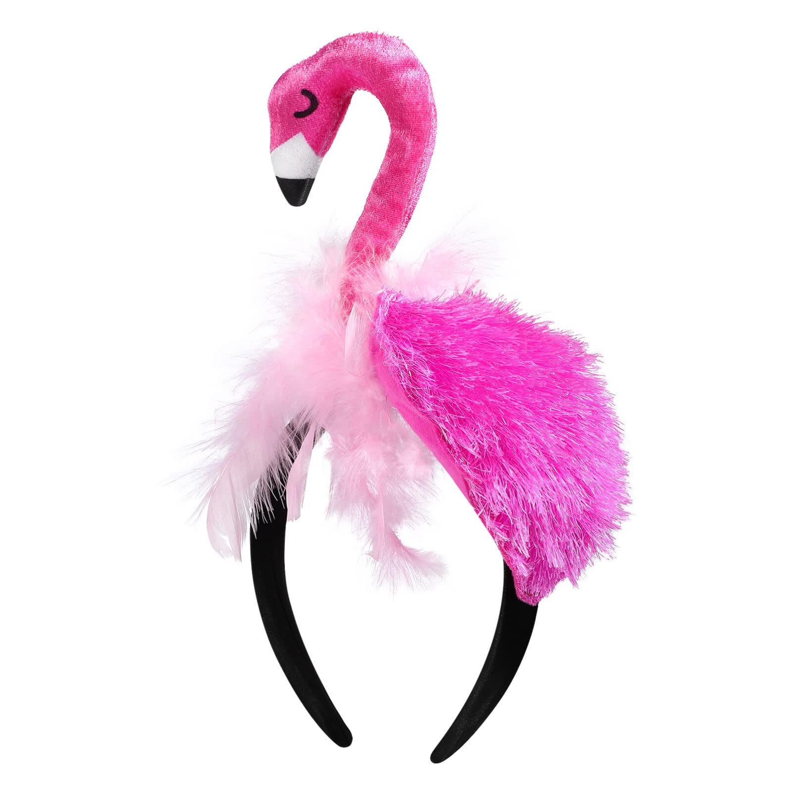 IMIKEYAFlamingo Headband Pink Costume Headband for Children Flamingo Hair Accessory for Party Decoration Photography Prop Cute Cosplay Headdress