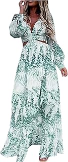Floral Vacation Dresses for Women: Trendy V-Neck Ruched Short/Long Sleeve Dress - Casual Fashion for Spring/Summer