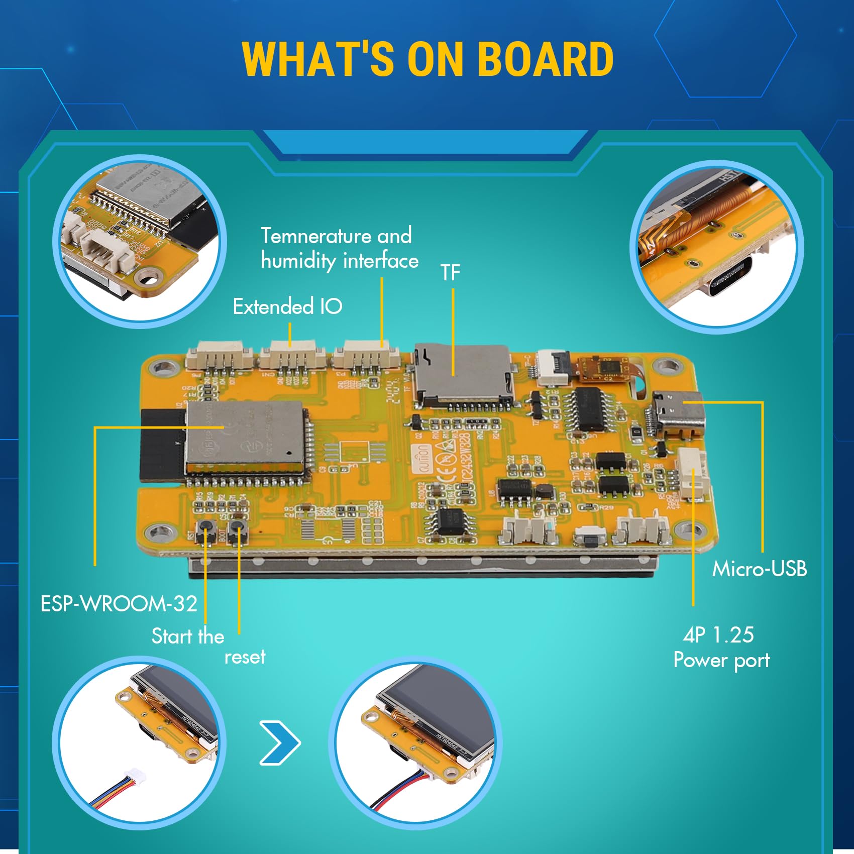 Tiardey ESP32 LVGL carte de développement WIFI et Bluetooth 2.8
