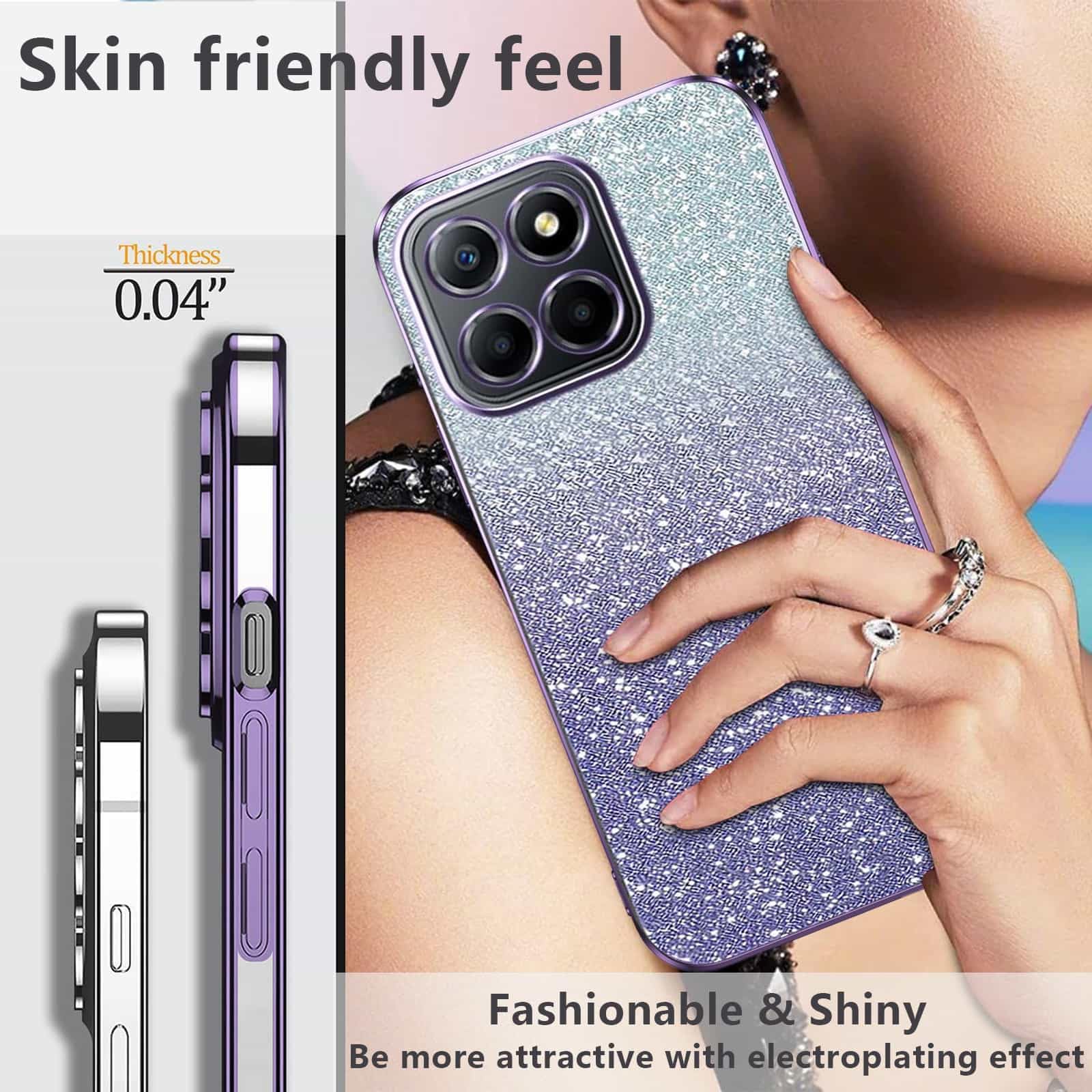 Dedux Cover per Honor X6 / Honor X8 5G, Custodia Trasparente Gradiente Protettivo TPU Case, Ultra Sottile Rinforzo a Quattro Angoli Cover (Rosa/Verde