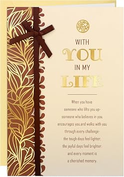 Birthday Card for Husband Wife Girlfriend Boyfriend with Romantic Ribbon