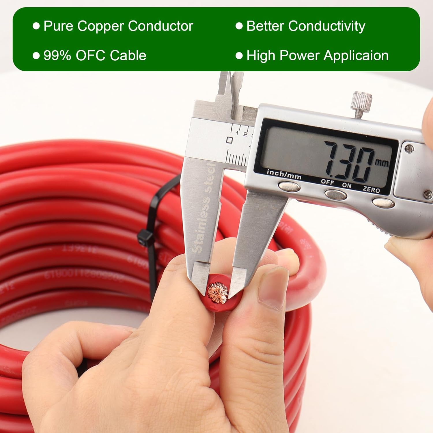 4 Gauge Battery Cable - 10FT Red + 10FT Black 4 AWG Welding Cable Flexible Stranded Oxygen-Free Pure Copper Wire for Automotive, Battery, Inverter, Solar, Marine and Generator