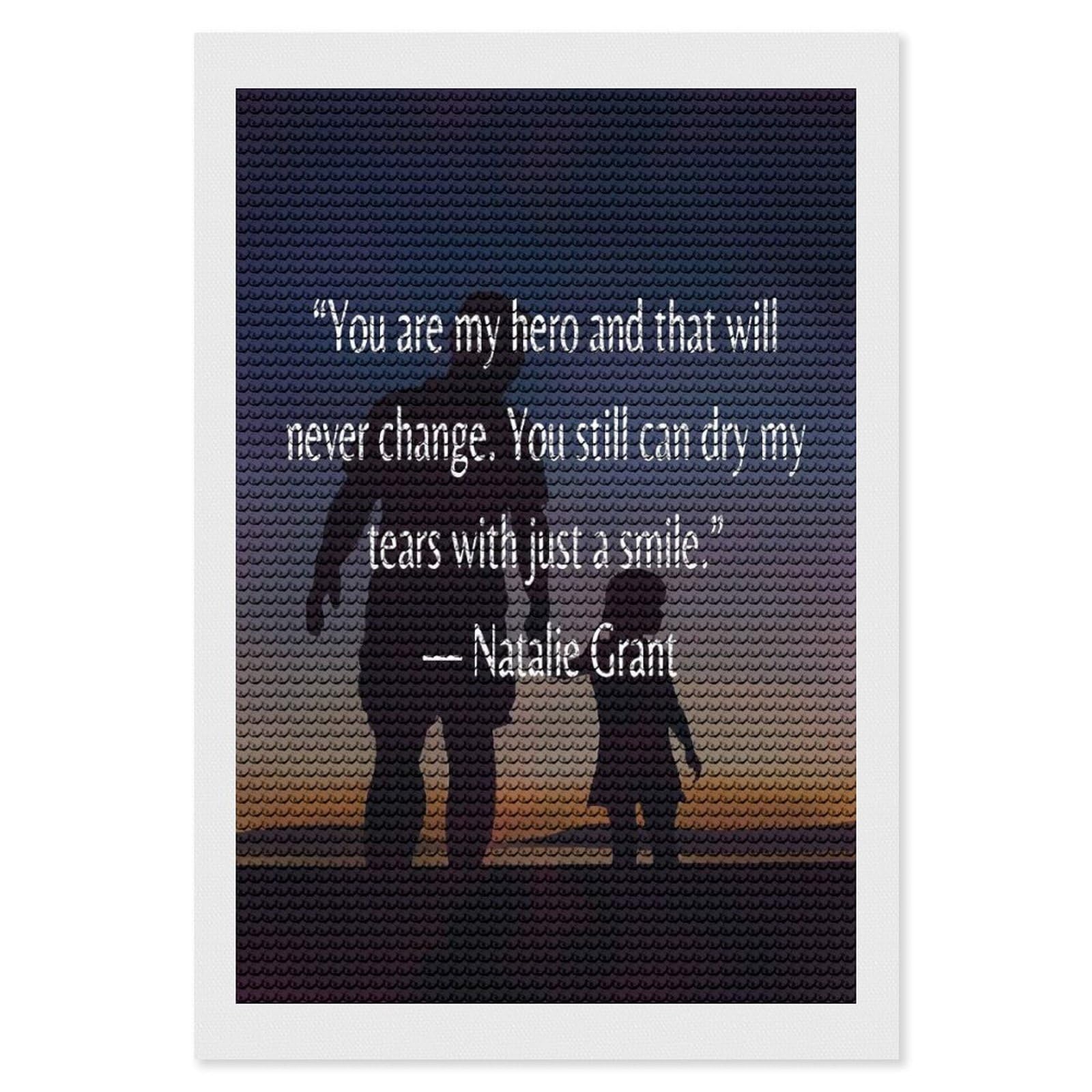 Junmoney Natalie Grant Father Daugh Diamond Art Canvas 8"x12", Decorate Your Room, Mindful Craft Activity, Cosy Home Accent, Thoughtful Handmade Gift