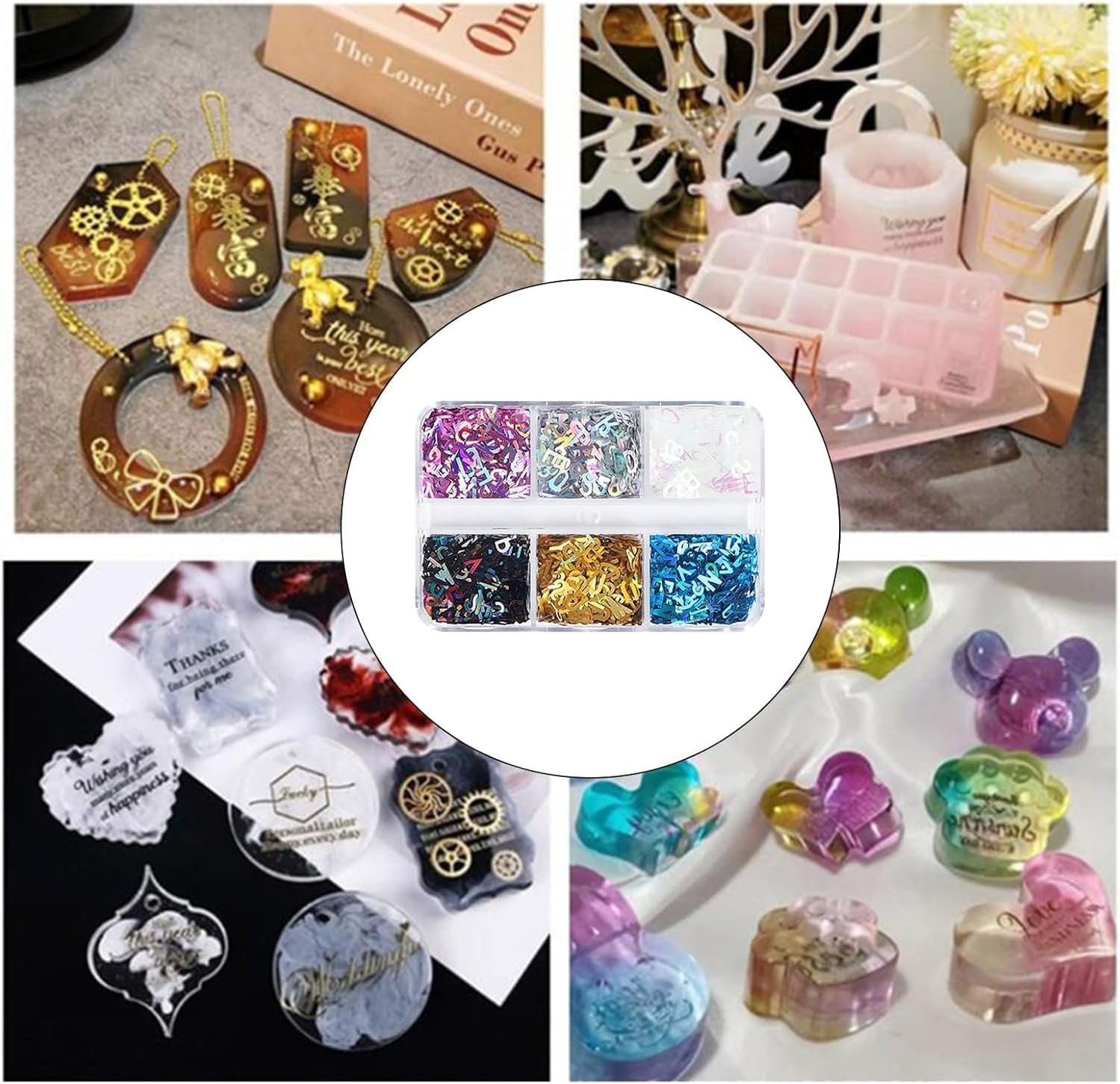 1Box Colorful English Letters Glitter Sequins Flakes,Resin UV Epoxy Mold Fillings,for Nail Art Crafts Jewelry Making,Craft Supplies,Craft Glitter,Arts, Crafts and Sewing