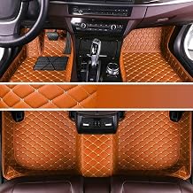 All Weather Floor Mats for 2006-2023 Dodge Charger RWD SRT/Chrysler 300 RWD Custom Fit Car Floor Liner 2 Row Front & Rear XPE Leather Mats Orange,Custome Car Floor Mats