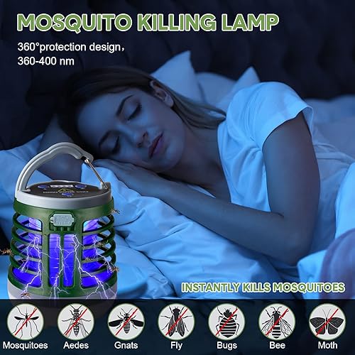 Miniatura 4 de Paquete de 2 exterminadores de insectos 3 en 1 recargable por USB, portátil, impermeable, repelente de mosquitos, linterna LED para exteriores,