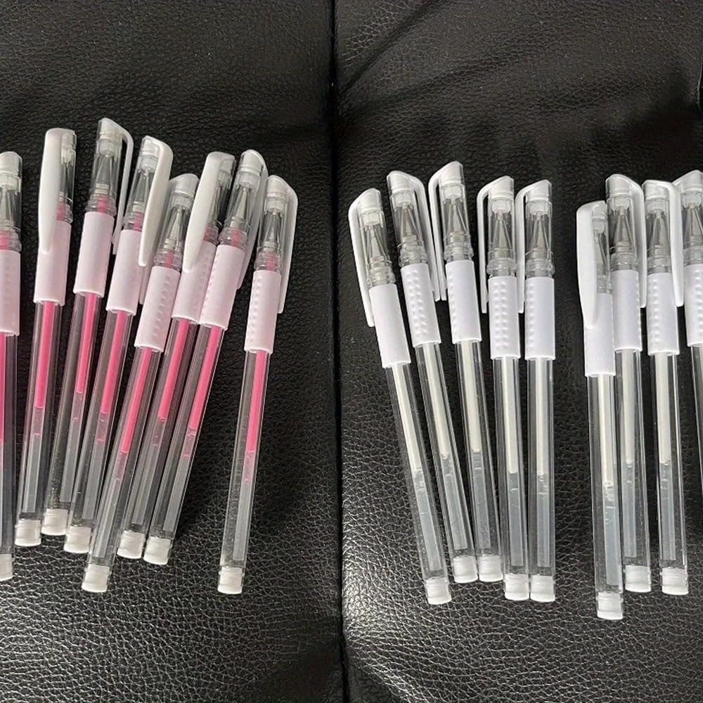 Eyebrow Marker Tattoo Accessories, Micro-Blade Surgical Skin Permanent Makeup Tools, Pink/White, Pack of 10