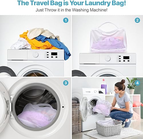 Miniatura 5 de Cambond Cubos de embalaje de malla de doble uso, bolsa de lavandería Cubos de embalaje transparentes para viajes, bolsas de lavandería de malla