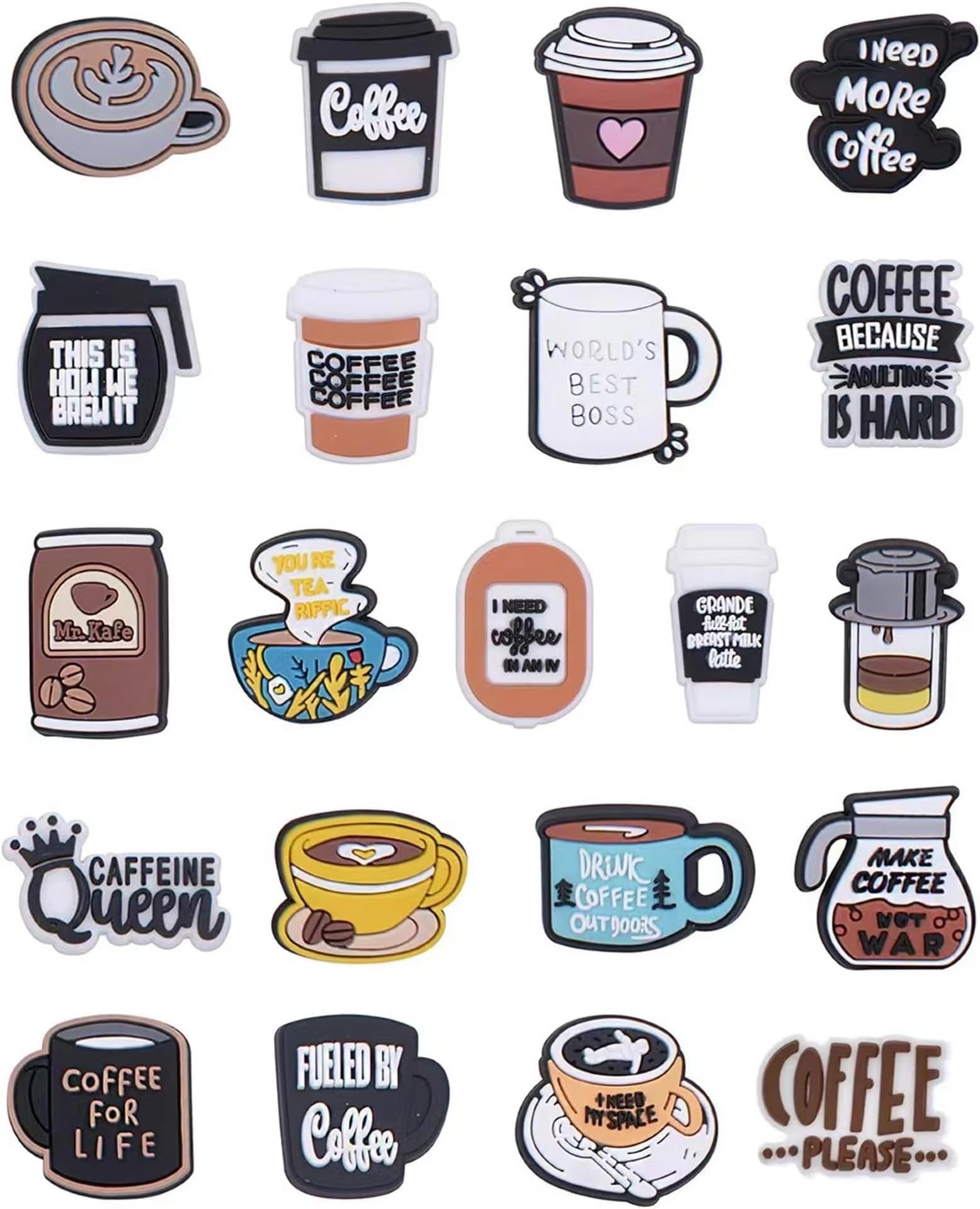 Different Shape Shoe Charms for Clog Decoration, Cute Pin, Bulk Pack, Random Assortment