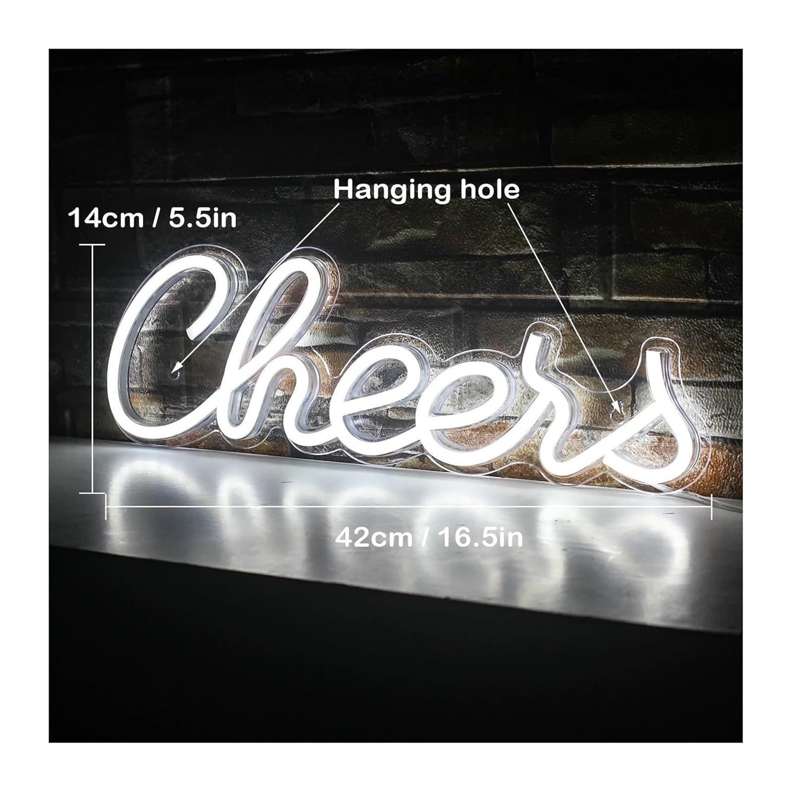 Neón Sign ¡Salud! Letrero de neón LED para decoración pared bar para fiesta cerveza hogar sala club regalo cumpleaños